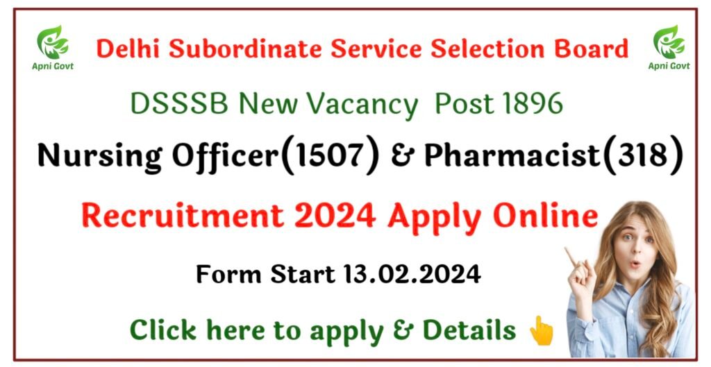 DSSSB nursing officer Vacancy 2024