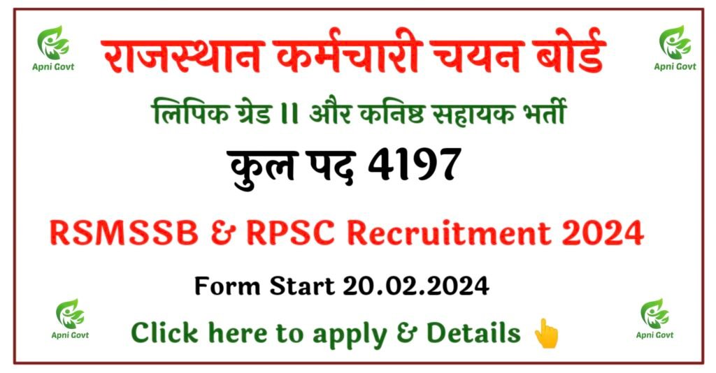 RSMSSB LDC Grade II new vacancy 2024