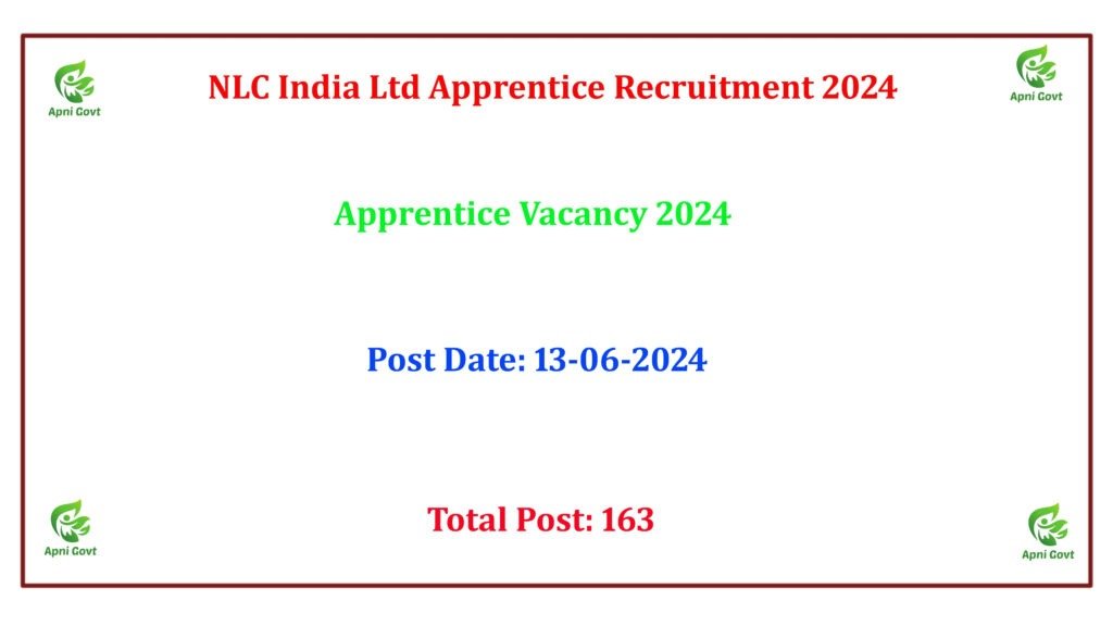 NLC India Ltd Apprentice Online Form 2024