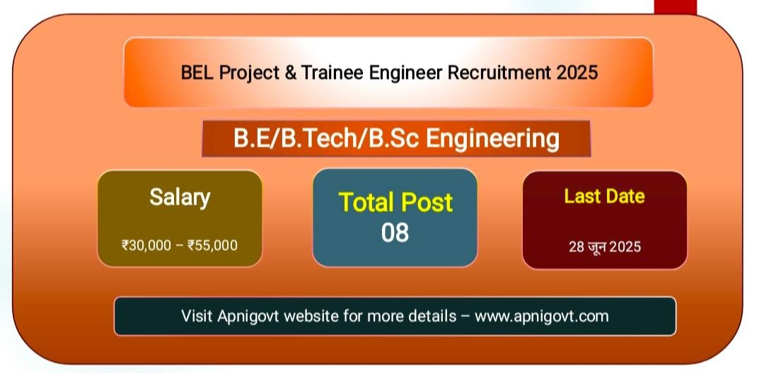 BEL Project & Trainee Engineer Recruitment 2025